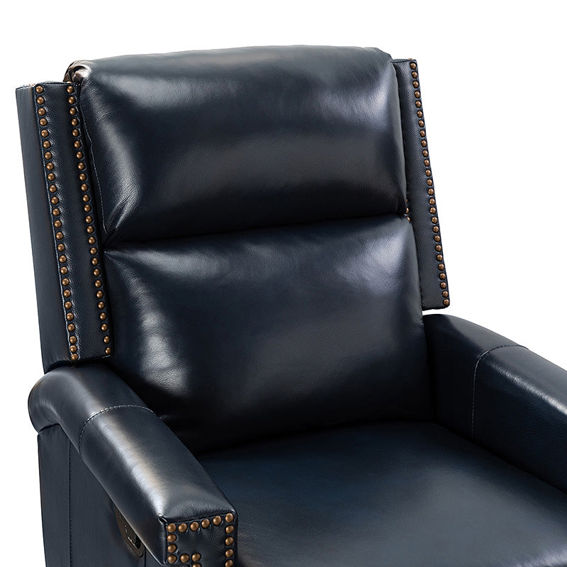 Canace Modern Genuine Leather Manual Glider Rocker Recliner