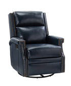 Canace Modern Genuine Leather Manual Glider Rocker Recliner