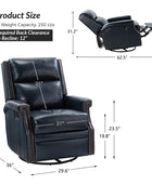 Canace Modern Genuine Leather Manual Glider Rocker Recliner