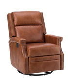 Canace Modern Genuine Leather Manual Glider Rocker Recliner