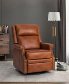 Canace Modern Genuine Leather Manual Glider Rocker Recliner