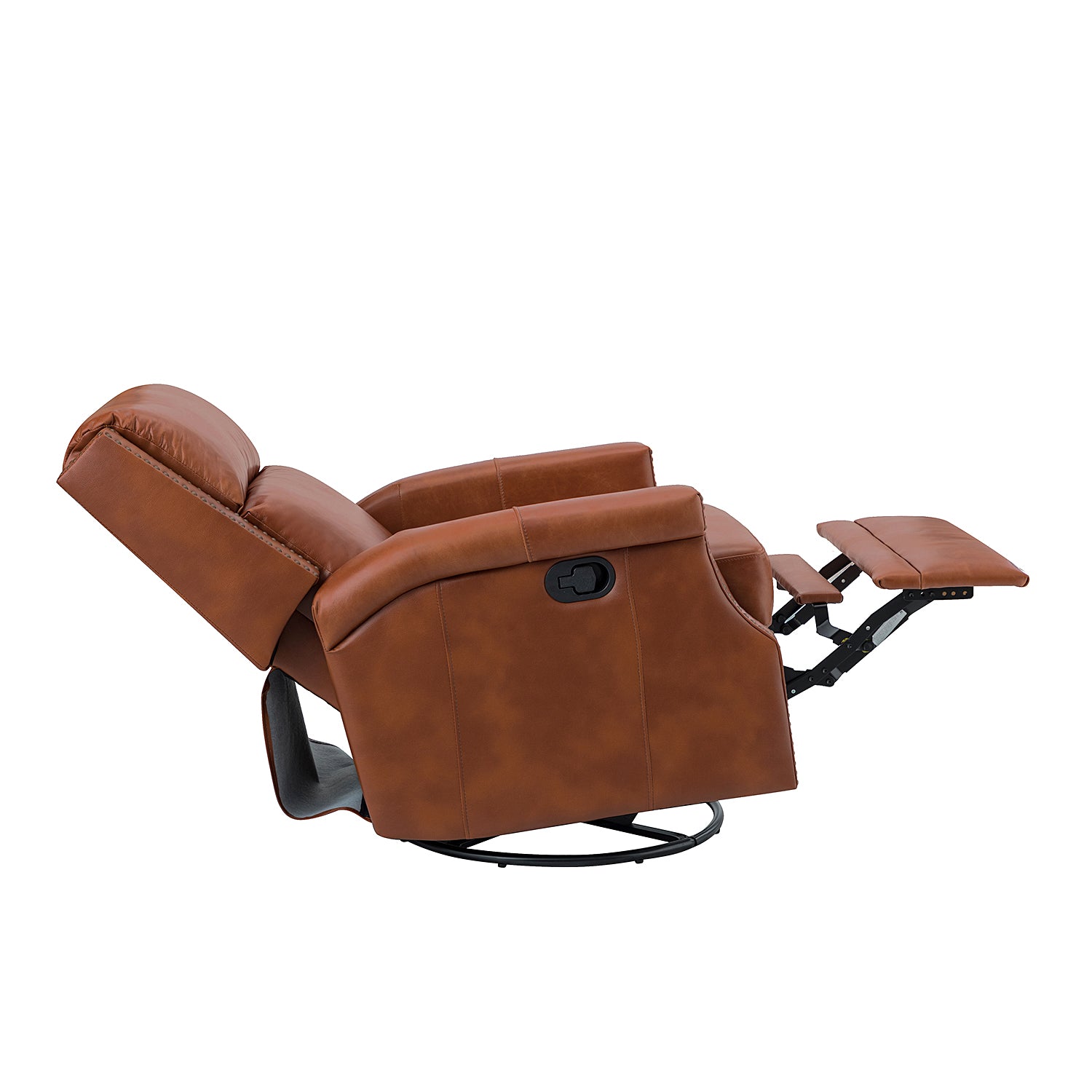 Canace Modern Genuine Leather Manual Glider Rocker Recliner