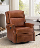 Canace Modern Genuine Leather Manual Glider Rocker Recliner