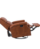 Canace Modern Genuine Leather Manual Glider Rocker Recliner