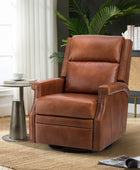 Canace Modern Genuine Leather Manual Glider Rocker Recliner