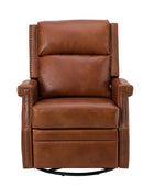 Canace Modern Genuine Leather Manual Glider Rocker Recliner