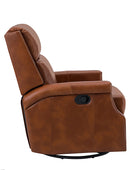 Canace Modern Genuine Leather Manual Glider Rocker Recliner