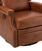 Canace Modern Genuine Leather Manual Glider Rocker Recliner