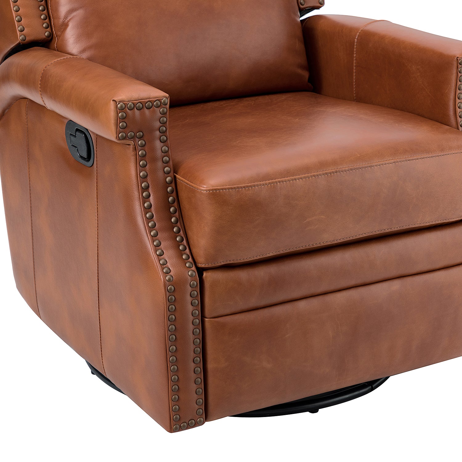 Canace Modern Genuine Leather Manual Glider Rocker Recliner