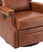 Canace Modern Genuine Leather Manual Glider Rocker Recliner