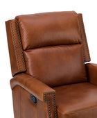 Canace Modern Genuine Leather Manual Glider Rocker Recliner