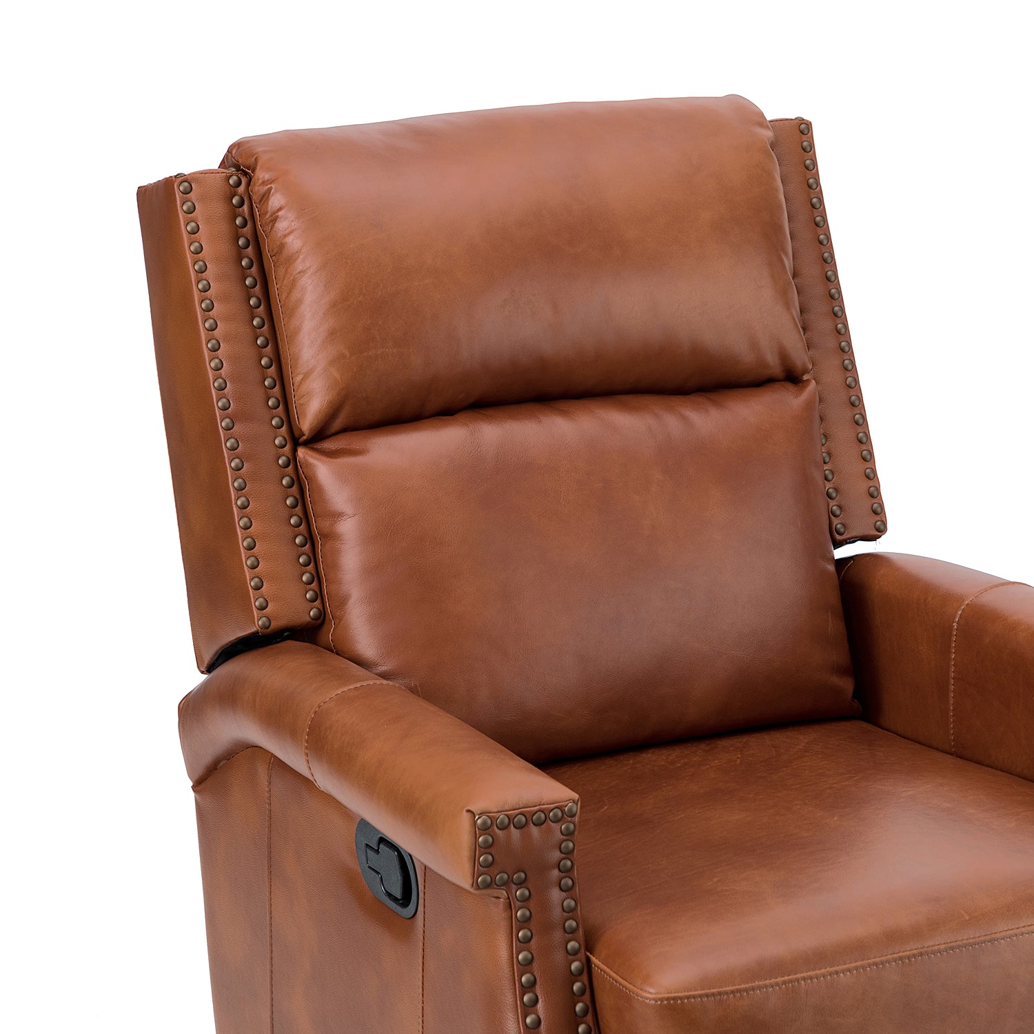 Canace Modern Genuine Leather Manual Glider Rocker Recliner