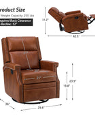 Canace Modern Genuine Leather Manual Glider Rocker Recliner