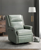 Canace Modern Genuine Leather Manual Glider Rocker Recliner