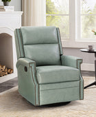 Canace Modern Genuine Leather Manual Glider Rocker Recliner