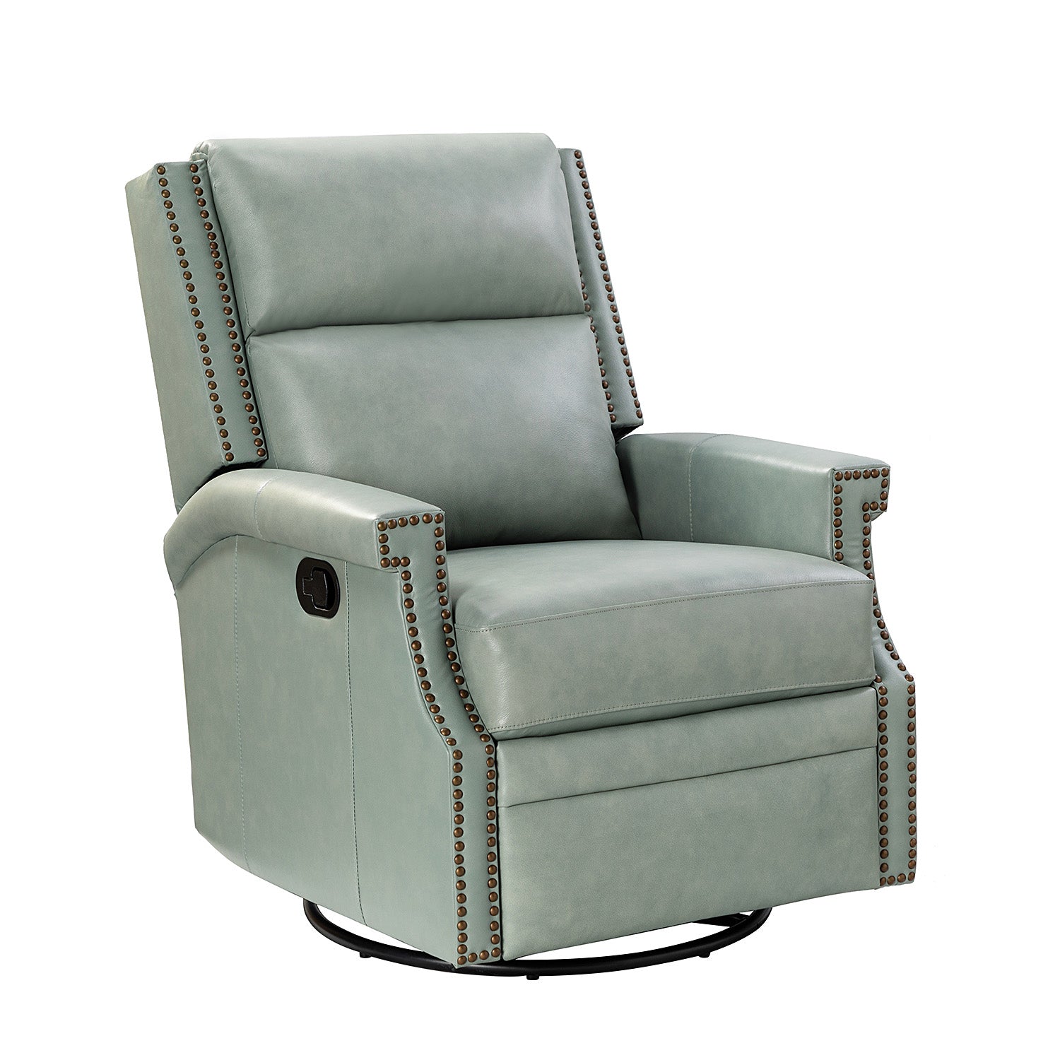 Canace Modern Genuine Leather Manual Glider Rocker Recliner