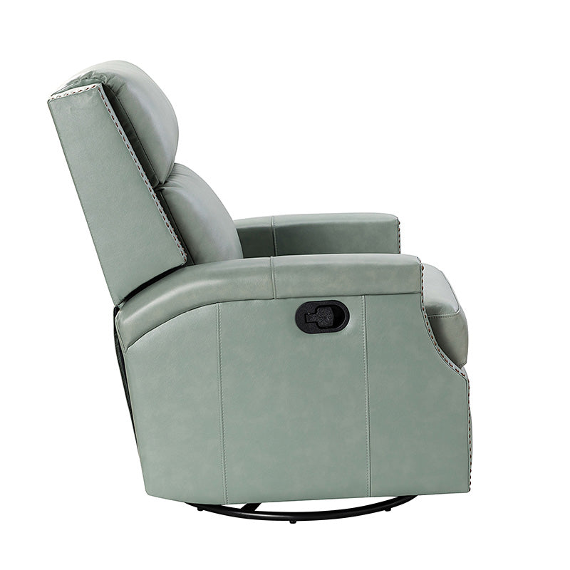 Canace Modern Genuine Leather Manual Glider Rocker Recliner