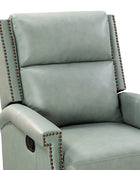 Canace Modern Genuine Leather Manual Glider Rocker Recliner