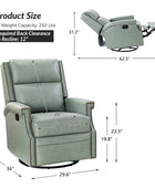 Canace Modern Genuine Leather Manual Glider Rocker Recliner