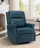 Canace Modern Genuine Leather Manual Glider Rocker Recliner