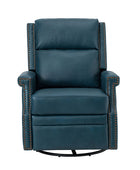 Canace Modern Genuine Leather Manual Glider Rocker Recliner