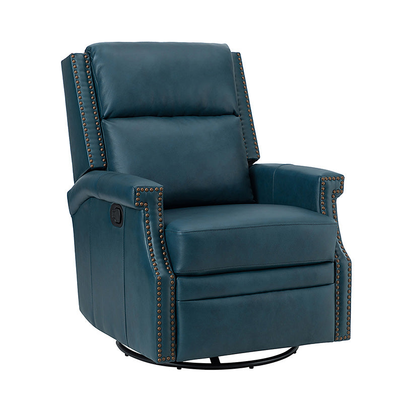 Canace Modern Genuine Leather Manual Glider Rocker Recliner