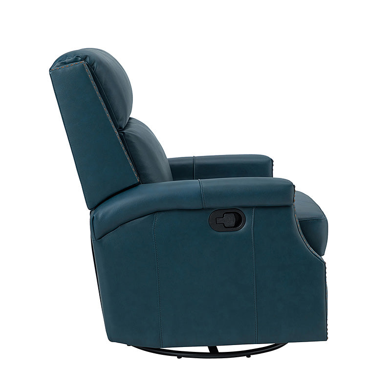 Canace Modern Genuine Leather Manual Glider Rocker Recliner