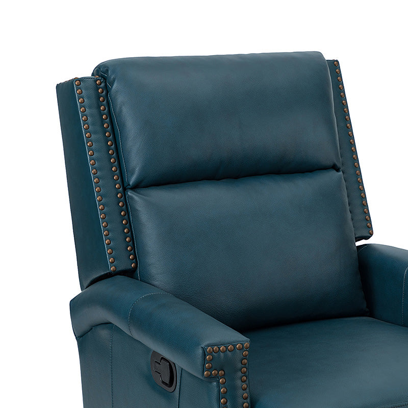 Canace Modern Genuine Leather Manual Glider Rocker Recliner