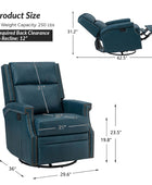 Canace Modern Genuine Leather Manual Glider Rocker Recliner