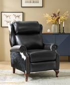 Paulo Traditional Genuine Leather Manual Recliner with Nailed Trim