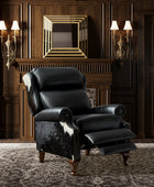 Paulo Traditional Genuine Leather Manual Recliner with Nailed Trim