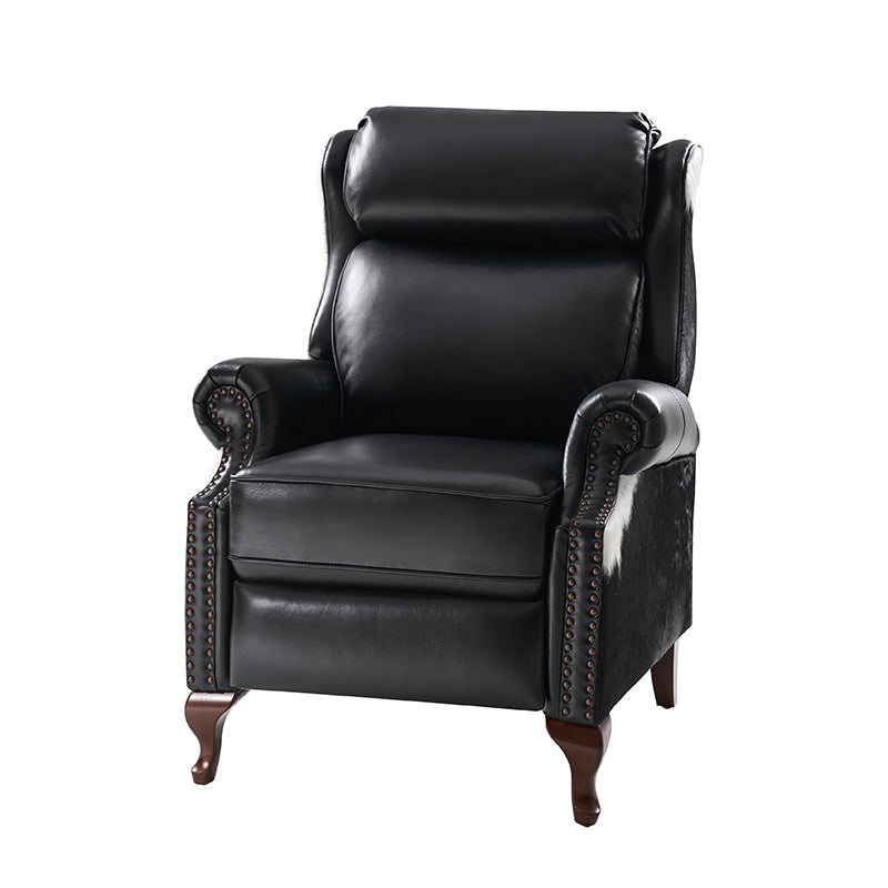 Paulo Traditional Genuine Leather Manual Recliner with Nailed Trim