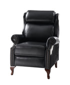 Paulo Traditional Genuine Leather Manual Recliner with Nailed Trim