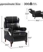 Paulo Traditional Genuine Leather Manual Recliner with Nailed Trim