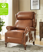Paulo Traditional Genuine Leather Manual Recliner with Nailed Trim