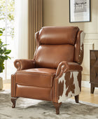 Paulo Traditional Genuine Leather Manual Recliner with Nailed Trim