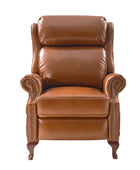 Paulo Traditional Genuine Leather Manual Recliner with Nailed Trim