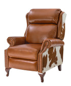 Paulo Traditional Genuine Leather Manual Recliner with Nailed Trim