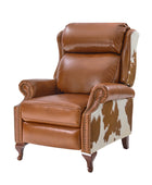 Paulo Traditional Genuine Leather Manual Recliner with Nailed Trim