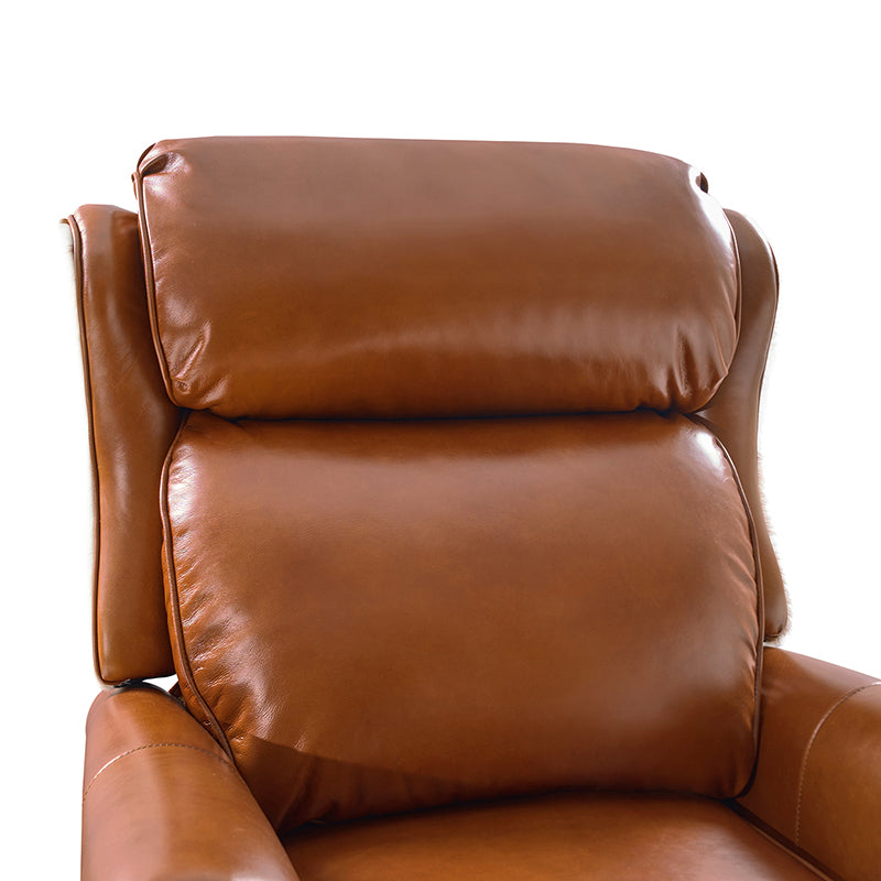 Paulo Traditional Genuine Leather Manual Recliner with Nailed Trim