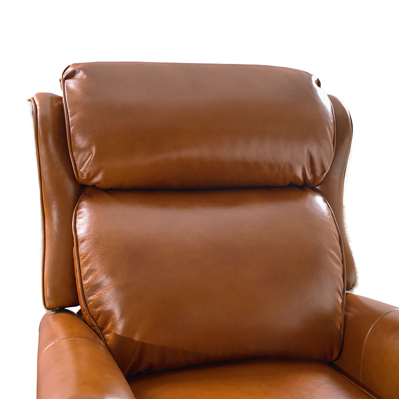 Paulo Traditional Genuine Leather Manual Recliner with Nailed Trim