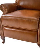 Paulo Traditional Genuine Leather Manual Recliner with Nailed Trim