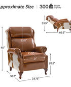 Paulo Traditional Genuine Leather Manual Recliner with Nailed Trim