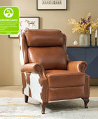 Paulo Traditional Genuine Leather Manual Recliner with Nailed Trim