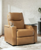 Iliana Electric Genuine Leather Recliner with Small Table and Phone Holder