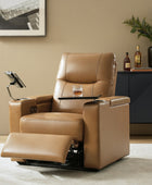 Iliana Electric Genuine Leather Recliner with Small Table and Phone Holder