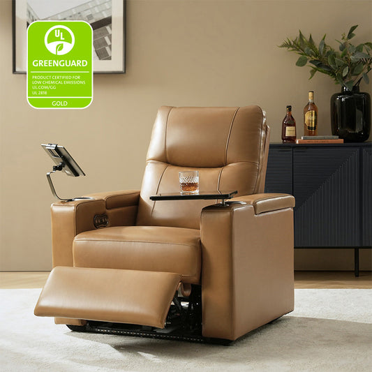 Iliana Electric Genuine Leather Recliner with Small Table and Phone Holder
