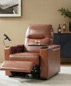 Iliana Electric Genuine Leather Recliner with Small Table and Phone Holder