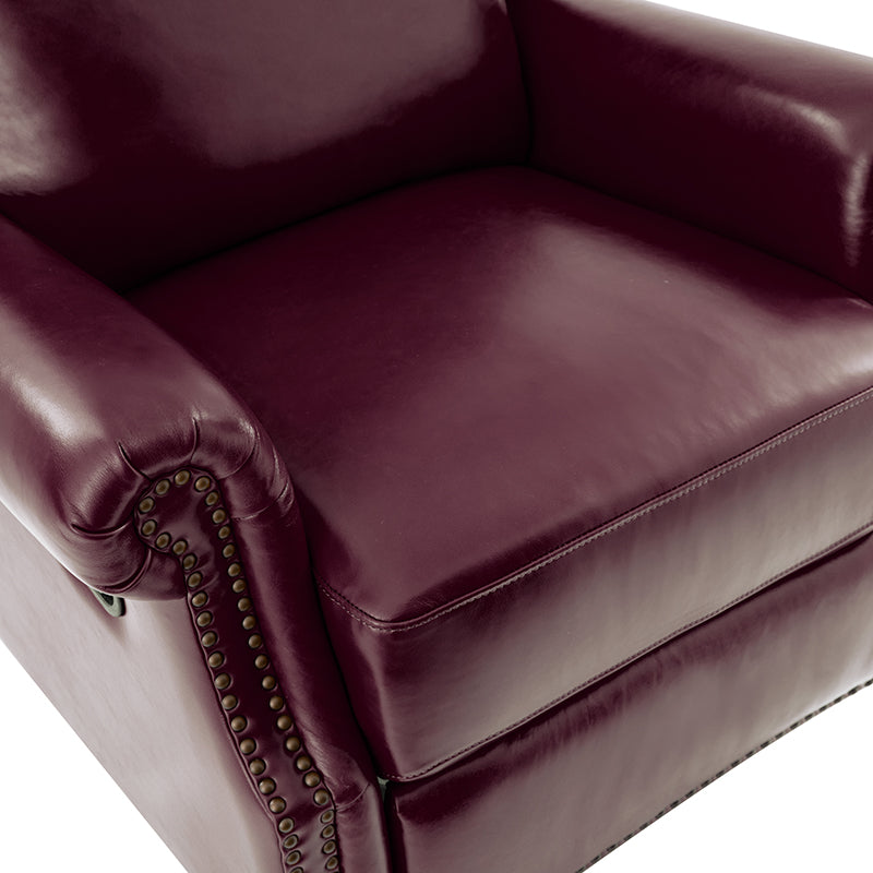 Martina Genuine Leather Manual Swivel Glider Recliner