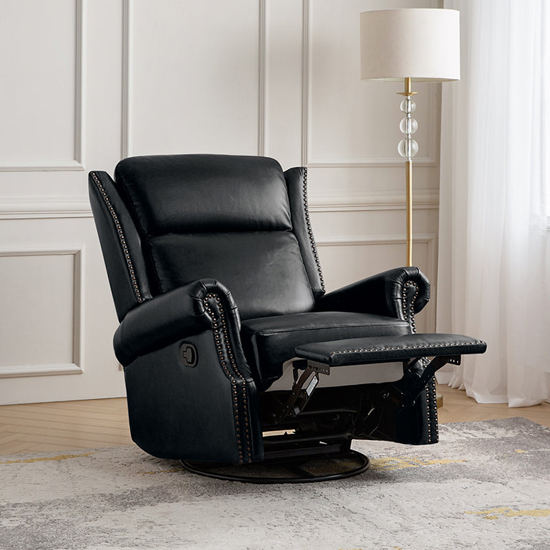 Martina Genuine Leather Manual Swivel Glider Recliner